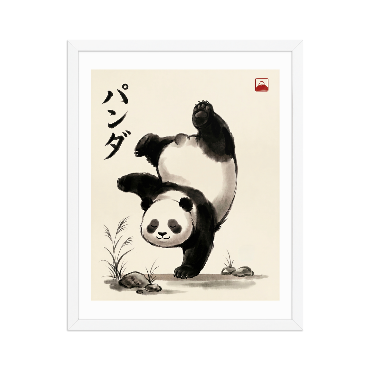 ALS_MOCKUP|arts_lovers_studio_panda_zen_sumi_e|poster_encadre_premium|blanc