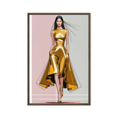 Toile encadrée esquisse de mode contemporaine
