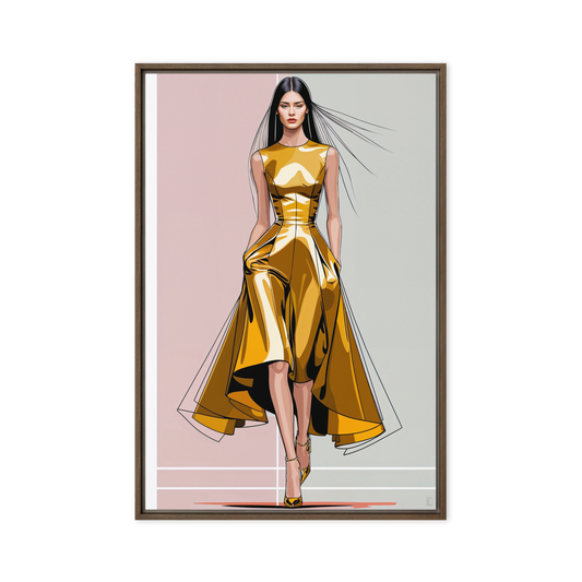 Toile encadrée esquisse de mode contemporaine