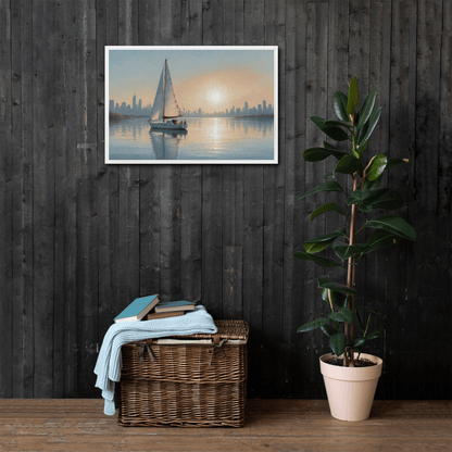 Toile encadrée décoration moderne New York Boat 2