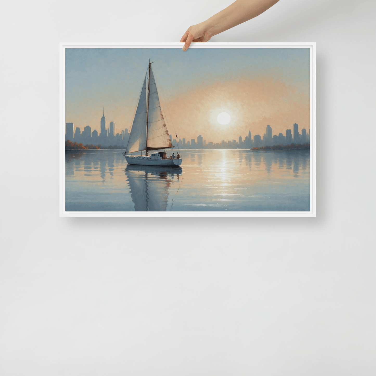 Toile encadrée décoration moderne New York Boat 2