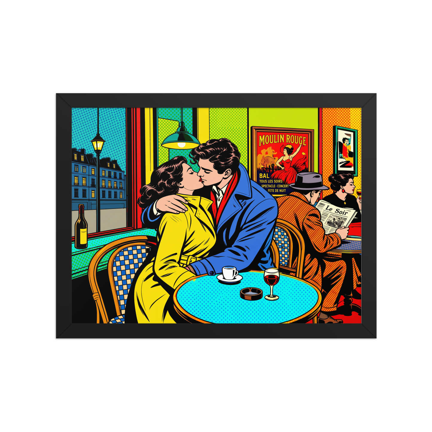 ALS_MOCKUP|arts_lovers_studio_french_kiss_pop_art|poster_encadre_premium|noir|12x16in