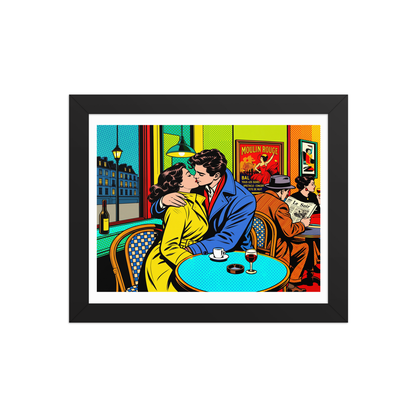 ALS_MOCKUP|arts_lovers_studio_french_kiss_pop_art|poster_encadre_premium|noir|8x10in