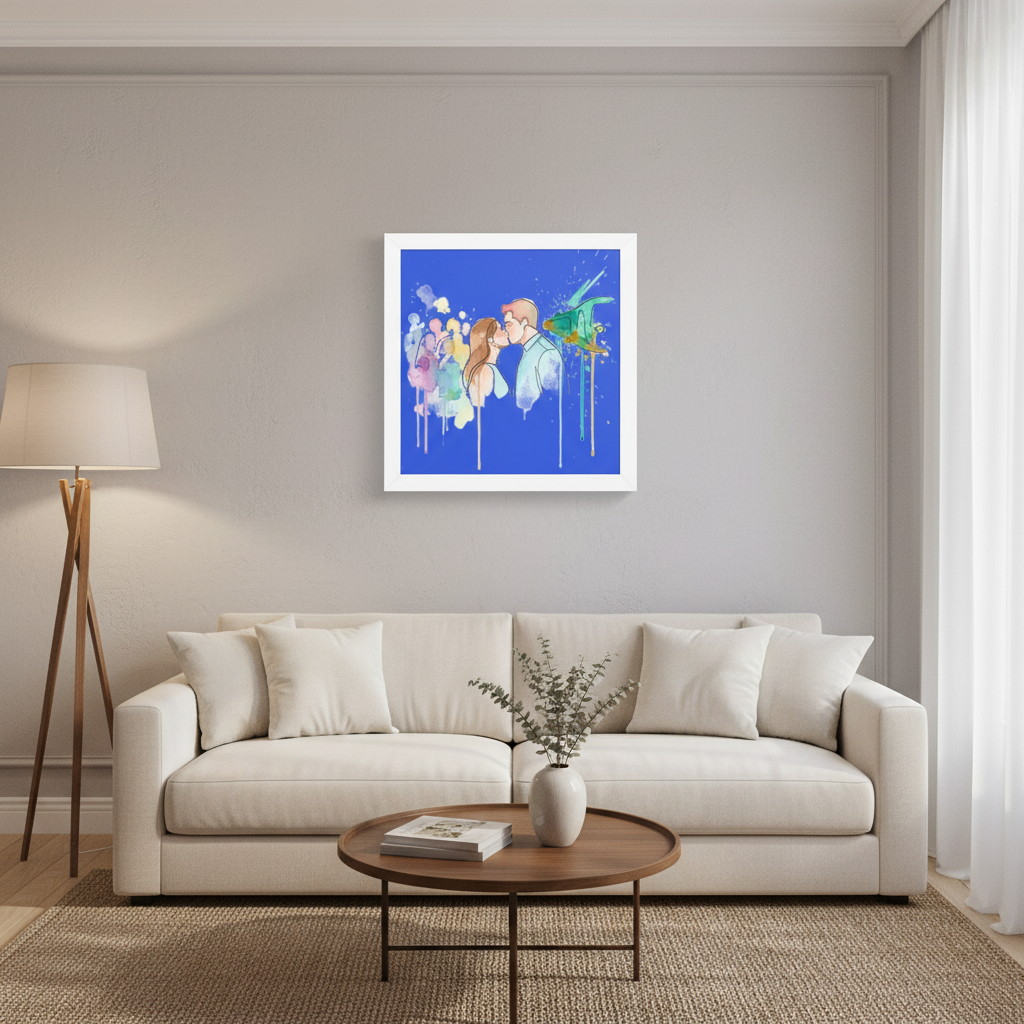 l'amour en couleur — Édition d’art — Pop Art et Street Art — œuvre d’art murale, toile encadrée, aquarelle — Arts Lovers Studio