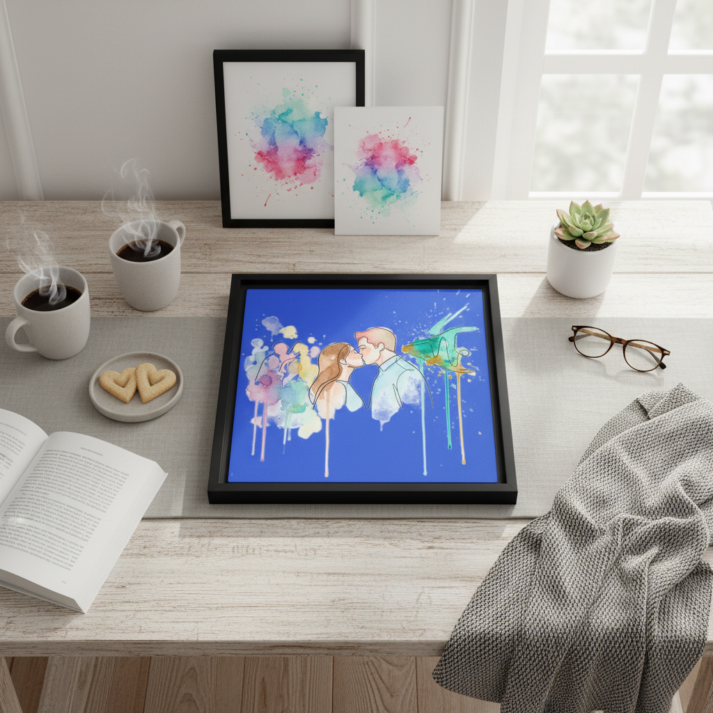 l'amour en couleur — Édition d’art — Pop Art et Street Art — œuvre d’art murale, toile encadrée, aquarelle — Arts Lovers Studio