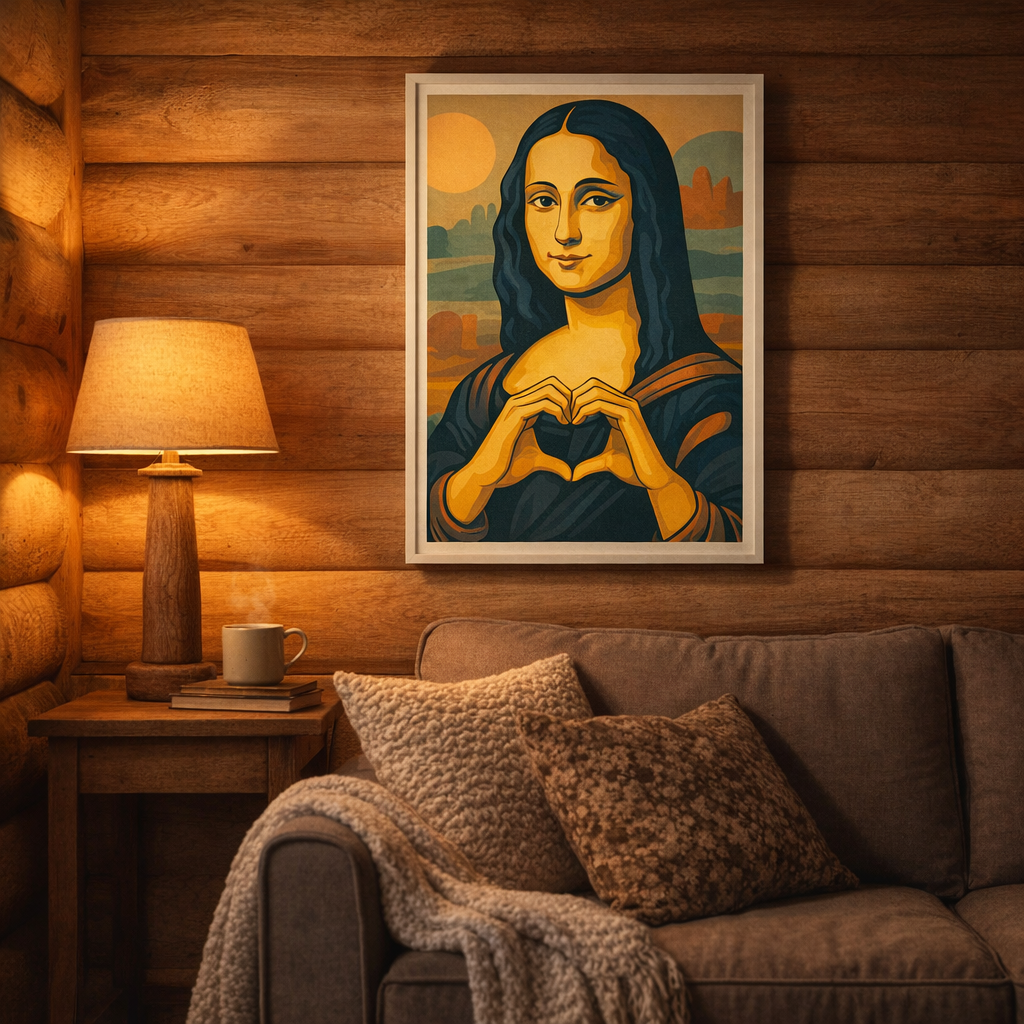 INSITU|Mona in love — Arts Lovers Studio | Joconde, Leonard de vinci, mona lisa, art mural | décoration murale, art mural, décoration intérieure