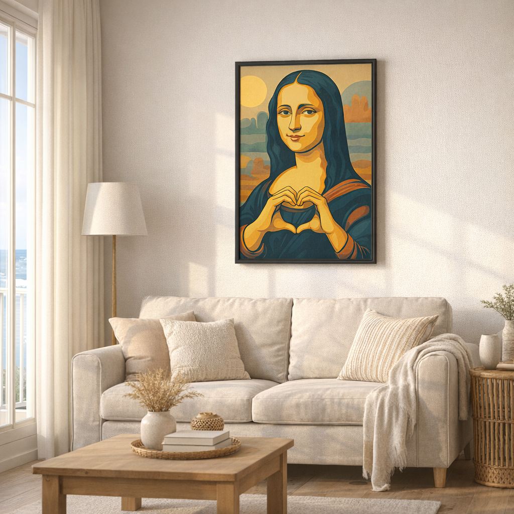 INSITU|Mona in love — Arts Lovers Studio | Joconde, Leonard de vinci, mona lisa, art mural | décoration murale, art mural, décoration intérieure