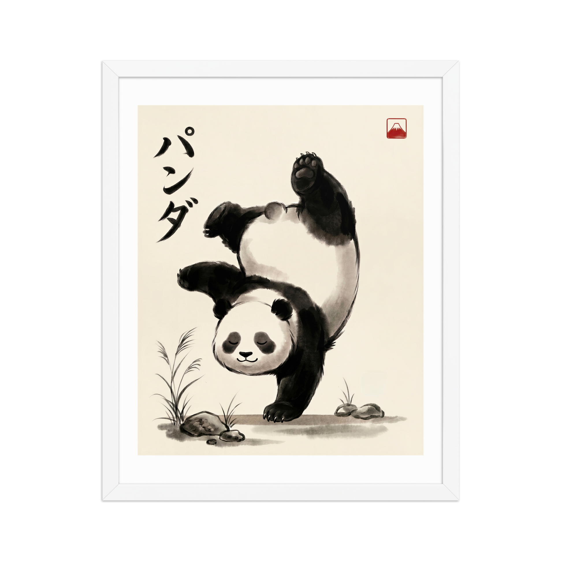 ALS_MOCKUP|arts_lovers_studio_panda_zen_sumi_e|poster_encadre_premium|blanc