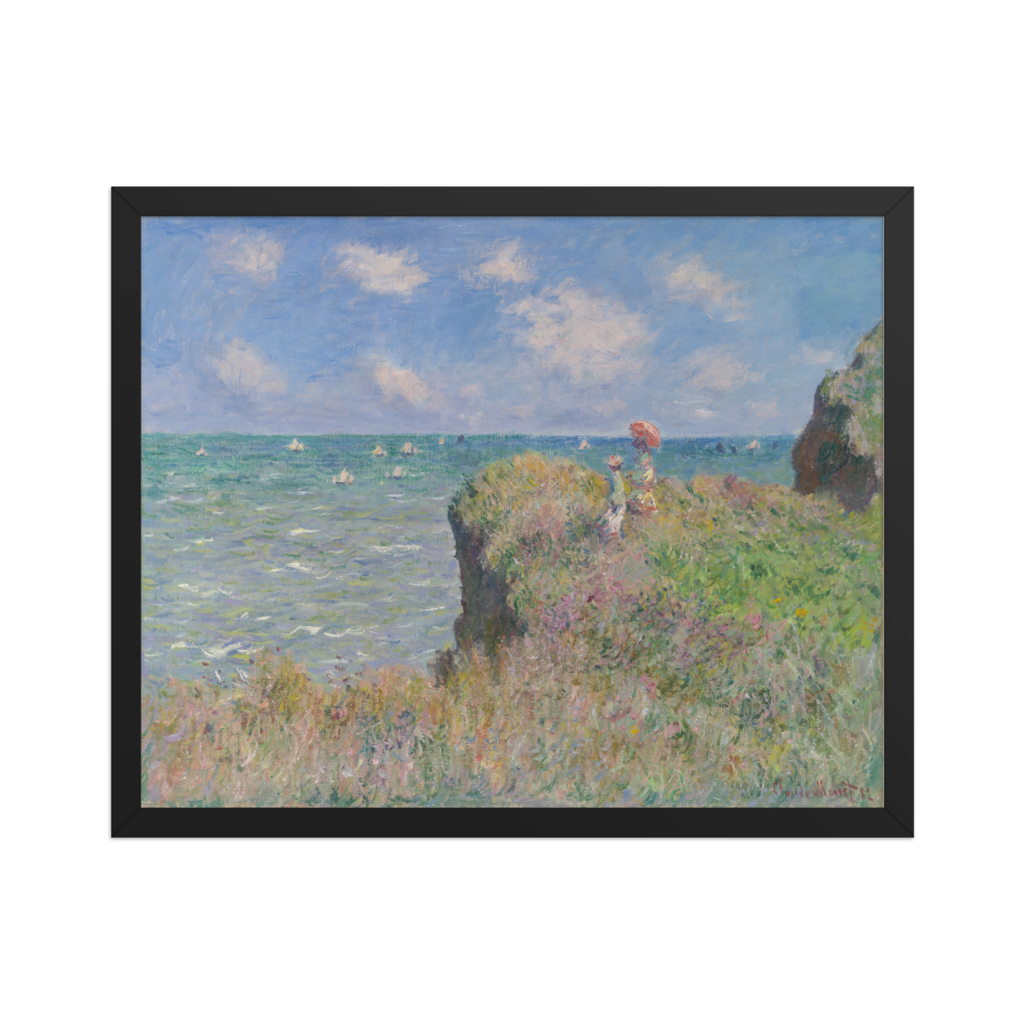 ALS_MOCKUP|claude_monet_promenade_sur_les_falaises_de_pourville|poster_encadre_premium|noir|16x20in