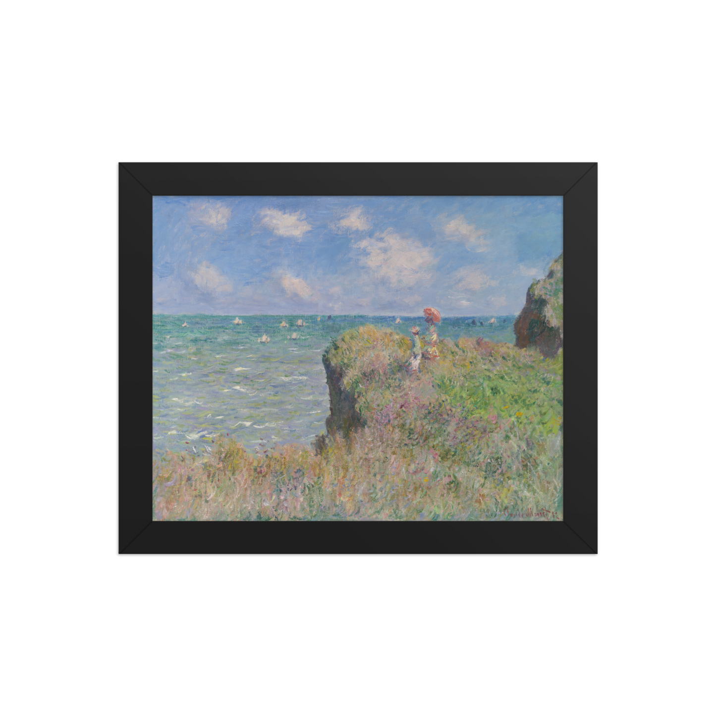 ALS_MOCKUP|claude_monet_promenade_sur_les_falaises_de_pourville|poster_encadre_premium|noir|8x10in