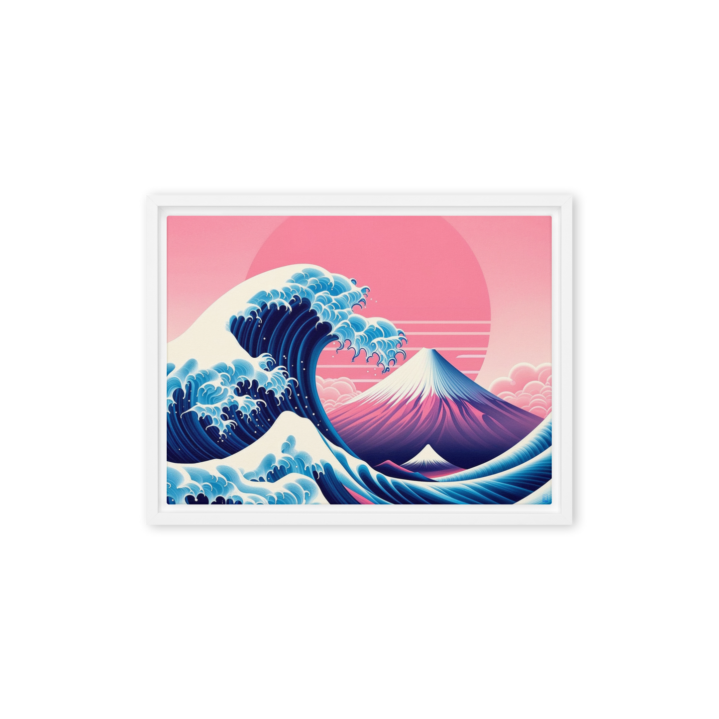 Tableau Pop-art d'inspiration Hokusai la Vague du mont Fuji revisitée