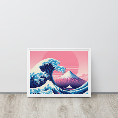 Tableau Pop-art d'inspiration Hokusai la Vague du mont Fuji revisitée