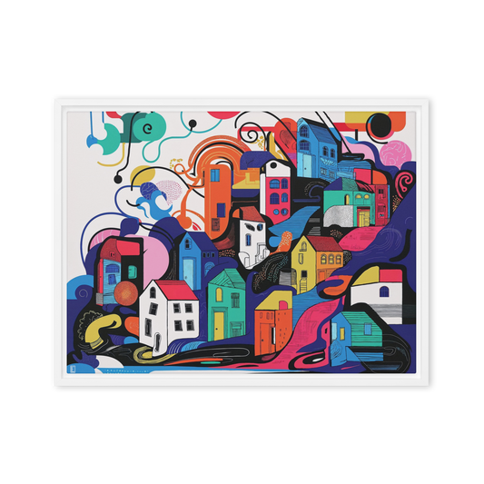 Toile encadrée Village Italien Au design contemporain