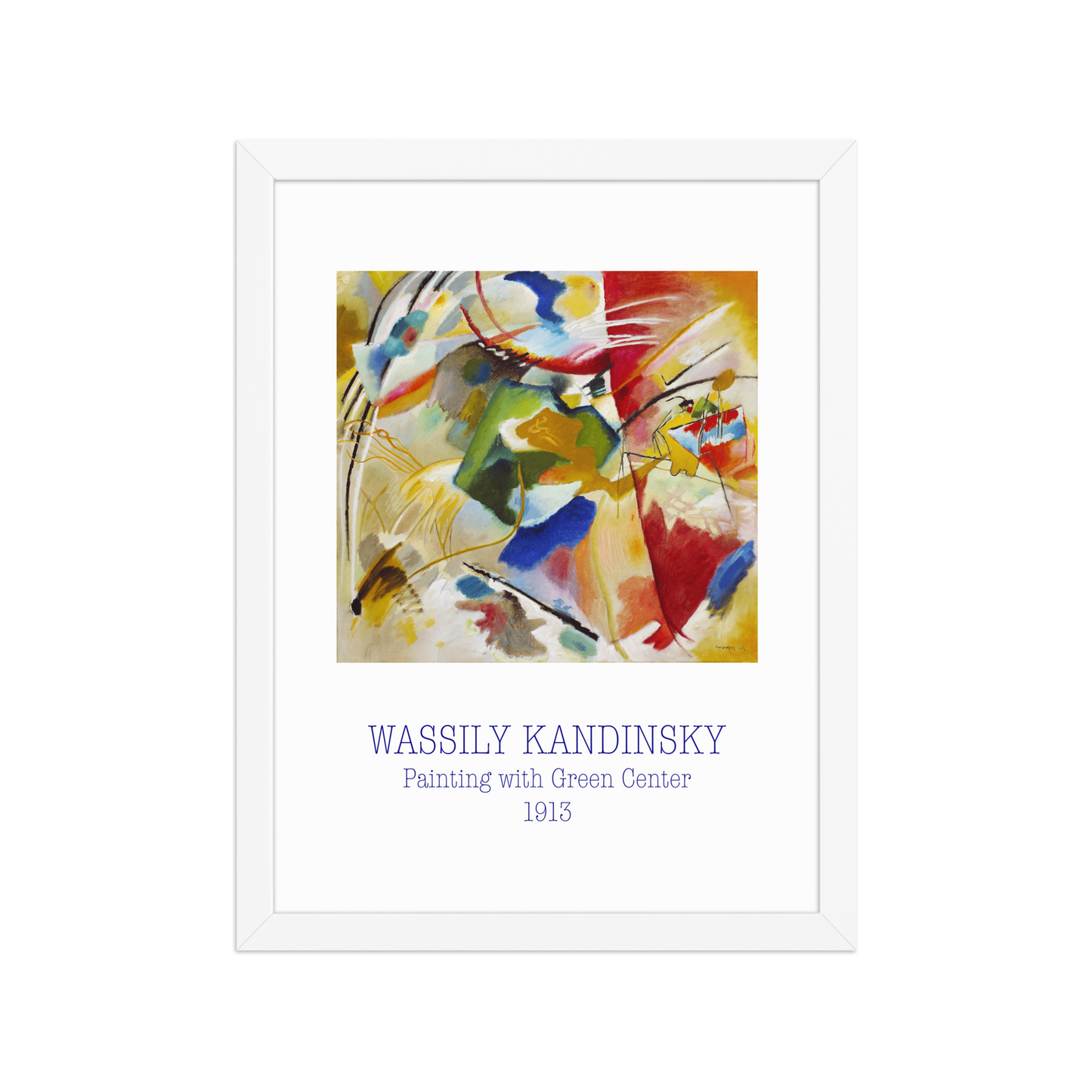 wassily_kandinsky_painting_with_green_center|poster_encadre_premium|blanc