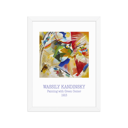 wassily_kandinsky_painting_with_green_center|poster_encadre_premium|blanc