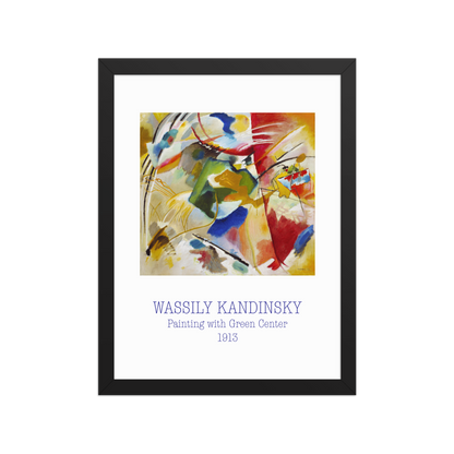 wassily_kandinsky_painting_with_green_center|poster_encadre_premium|noir