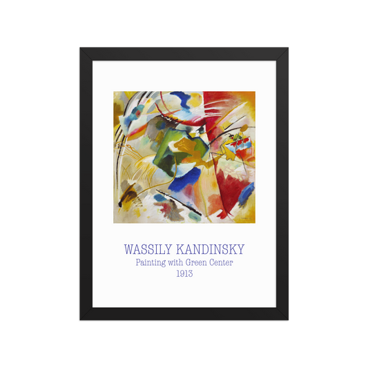 wassily_kandinsky_painting_with_green_center|poster_encadre_premium|noir
